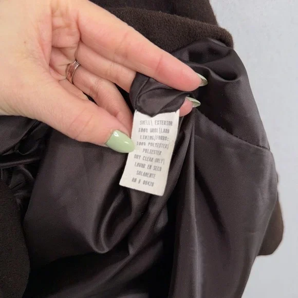 Vintage Donnybrook Coat Womens 6 Brown Wool Belted Mid Length Overcoat Classic - Picture 5 of 10
